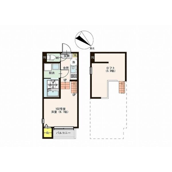 アリッサム東仙台の物件間取画像