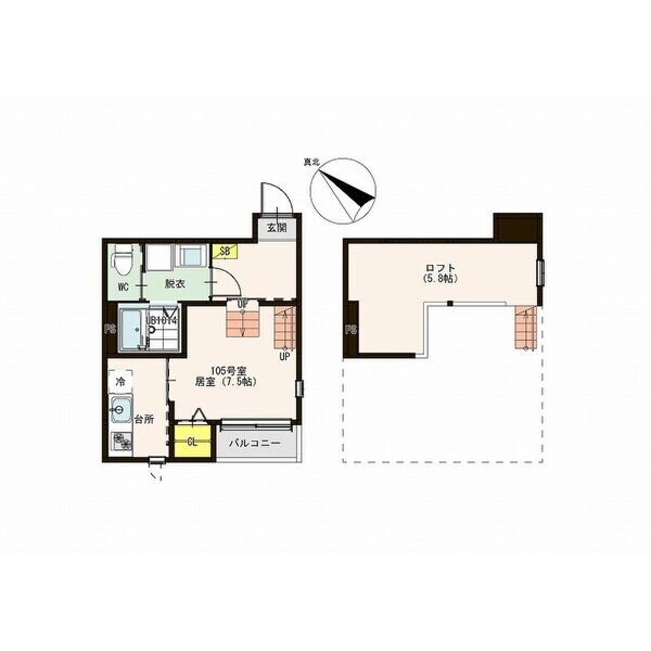 アリッサム東仙台の物件間取画像