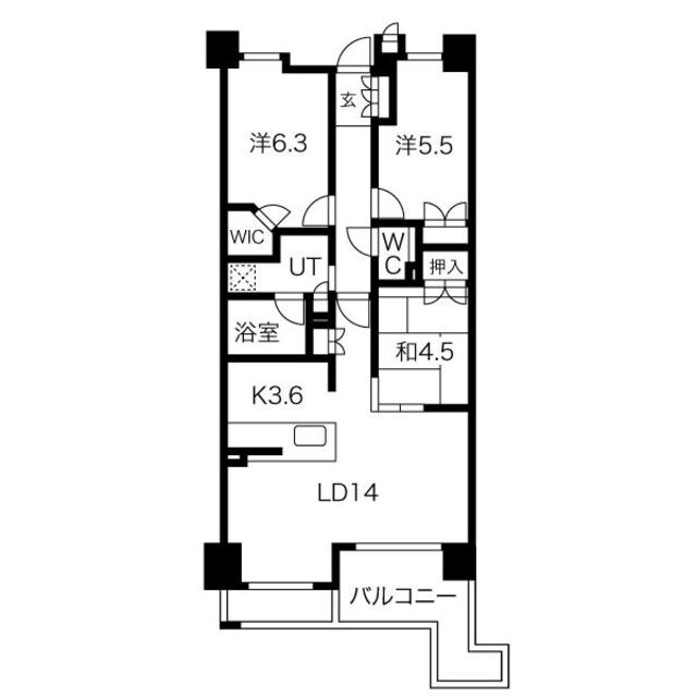 芦屋川駅 徒歩17分 3階の物件間取画像