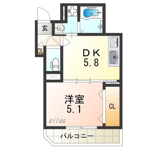 クリエオーレ梶ヶ島の物件間取画像