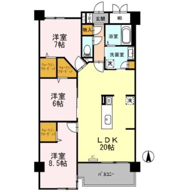 立花駅 徒歩13分 3階の物件間取画像