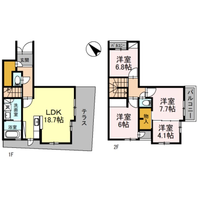 雲雀丘花屋敷駅 徒歩3分 1-2階の物件間取画像