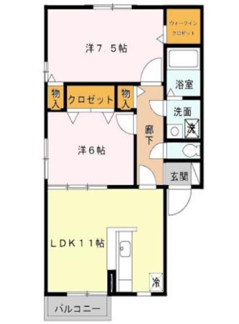 稲野駅 徒歩13分 2階の物件間取画像