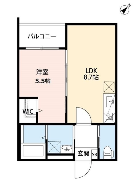 鷹取駅 徒歩13分 3階の物件間取画像