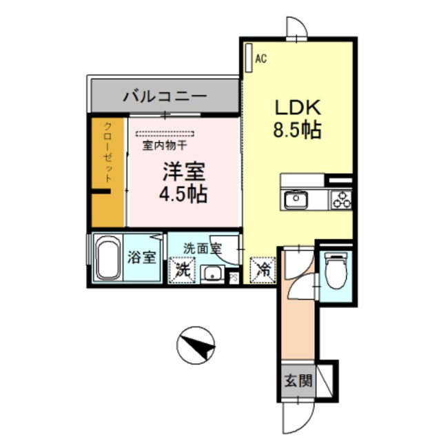 セジュール下山手通の物件間取画像