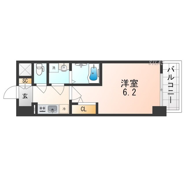 中央市場前駅 徒歩5分 3階の物件間取画像