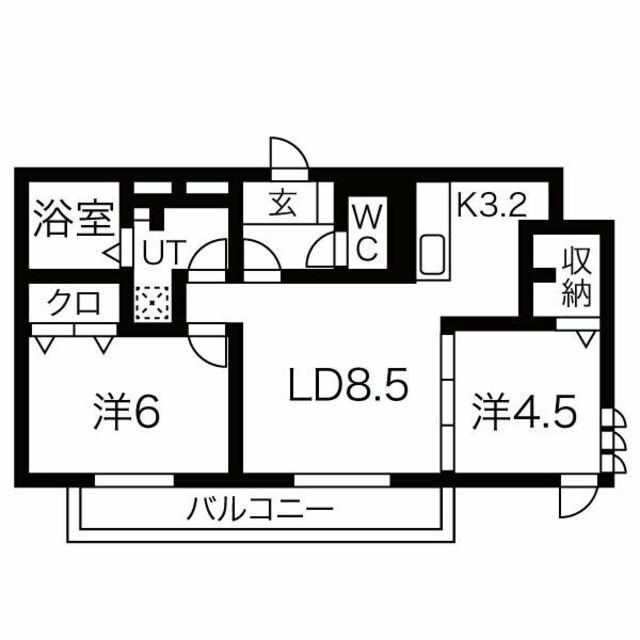 県庁前駅 徒歩6分 3階の物件間取画像