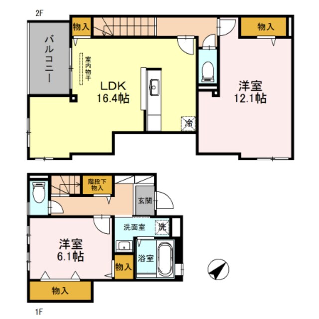 甲子園駅 徒歩8分 1-2階の物件間取画像