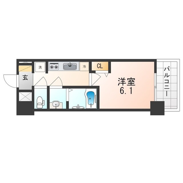 長田駅 徒歩5分 6階の物件間取画像