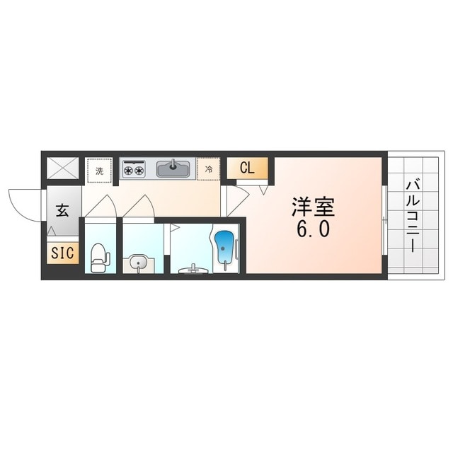 長田駅 徒歩5分 7階の物件間取画像