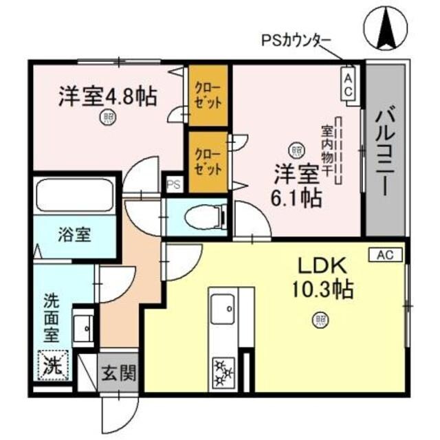 苦楽園口駅 徒歩4分 2階の物件間取画像