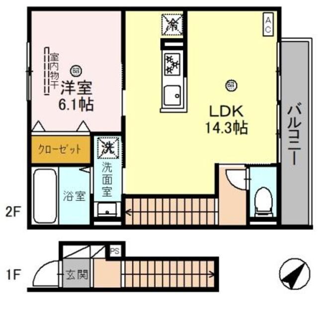 大倉山駅 徒歩16分 2階の物件間取画像