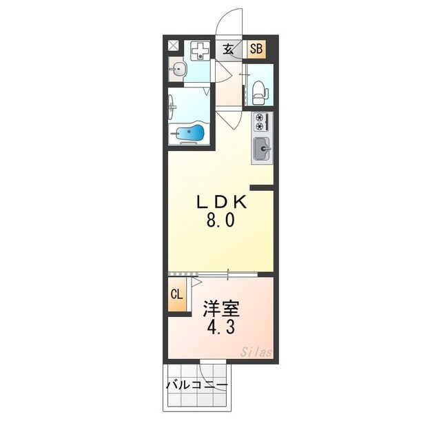 新加美駅 徒歩10分 2階の物件間取画像