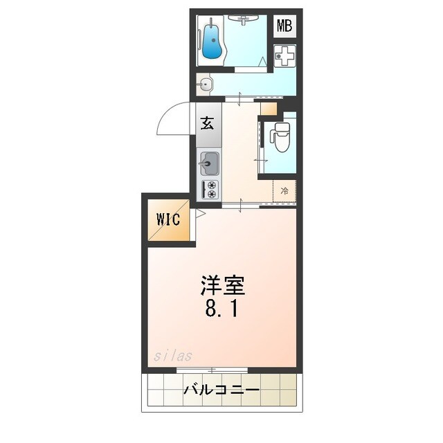 岡町駅 徒歩6分 1階の物件間取画像