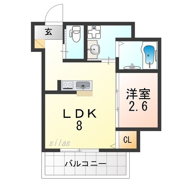 大物駅 徒歩10分 4階の物件間取画像