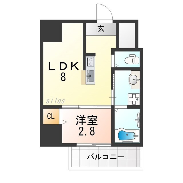 大物駅 徒歩10分 9階の物件間取画像