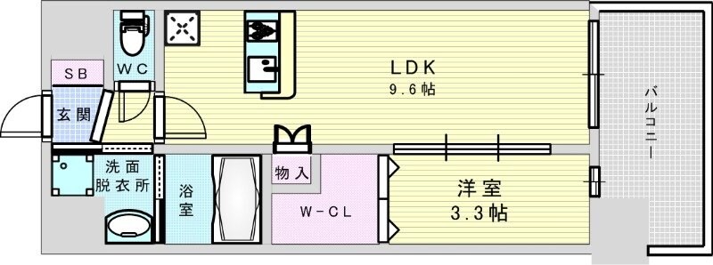 セレニテ江坂ミラクの物件間取画像