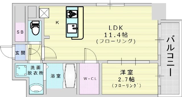 アプリーレ中之島の物件間取画像