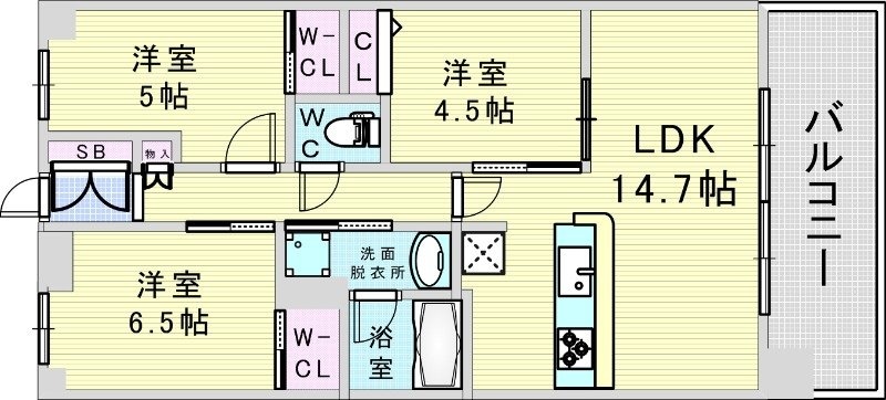 エスリード箕面船場阪大前の物件間取画像