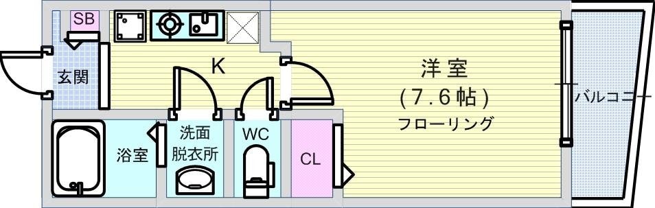 ルクレ阿波座レジデンスの物件間取画像