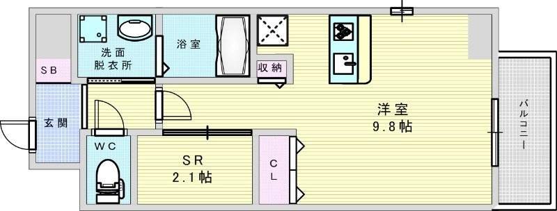 ONLY ONE江坂の物件間取画像