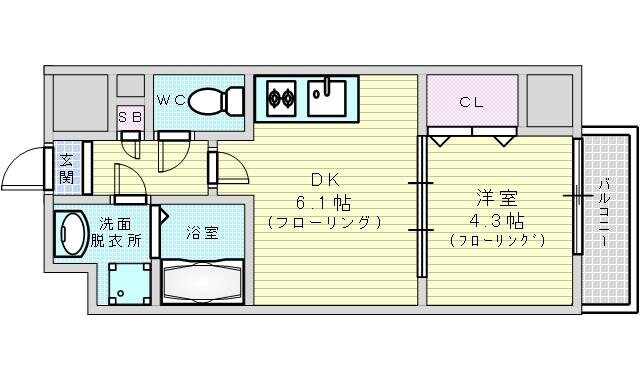 サムティガーデン江坂1の物件間取画像