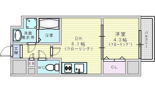 サムティガーデン江坂1の物件間取画像