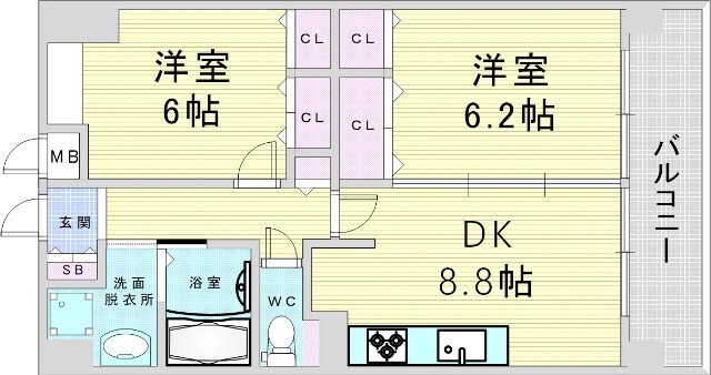 ビバーチェ鷺洲の物件間取画像