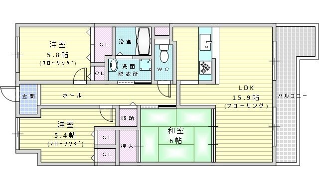 グレイスコート千里山の物件間取画像