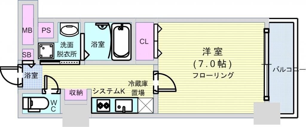 ハビテ靱センターコートの物件間取画像