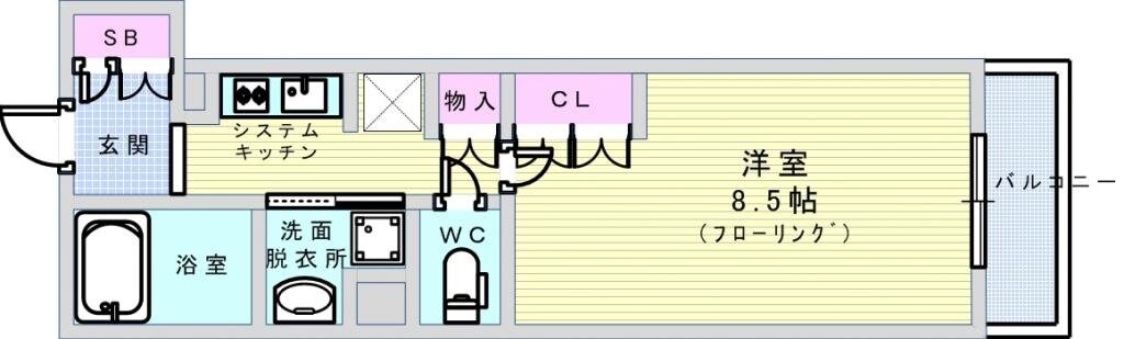 パークアクシス大阪新町の物件間取画像