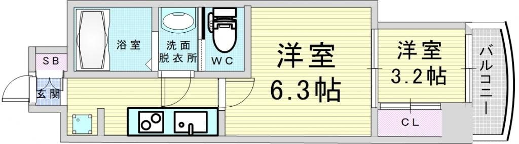 セレニテ梅田ルフレの物件間取画像