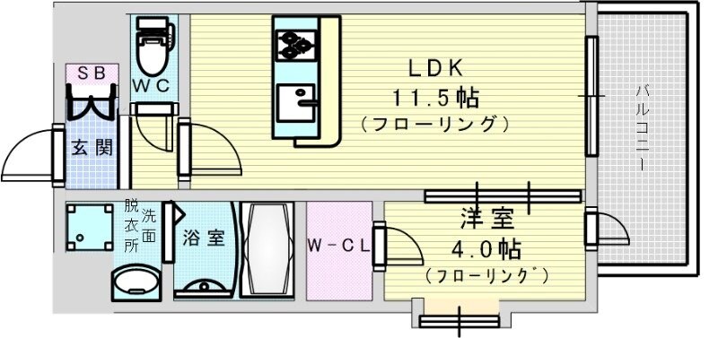 スプランディッド中之島ＤＵＥの物件間取画像