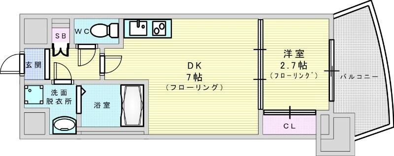 プレサンス江坂ベルフィーヌの物件間取画像