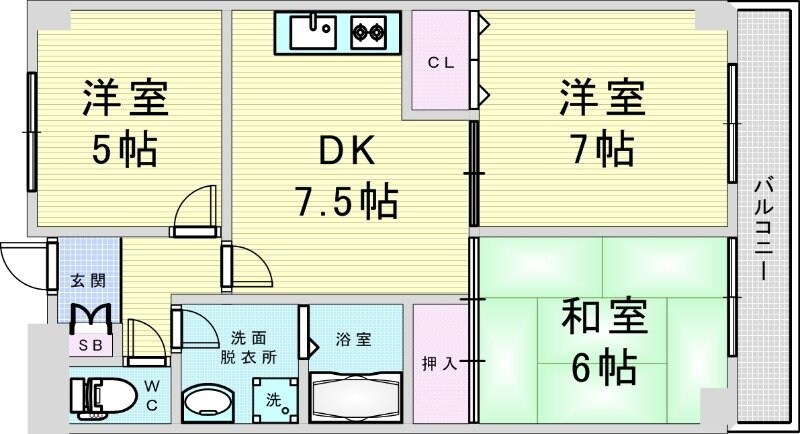 カーサセイスの物件間取画像