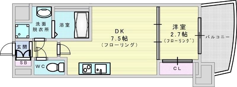 プレサンス江坂ベルフィーヌの物件間取画像