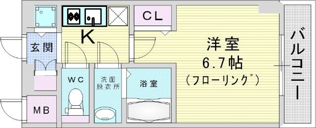 セオリー大阪フルールの物件間取画像