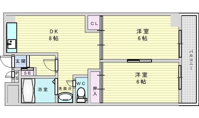 江坂グランドハイツ北の物件間取画像