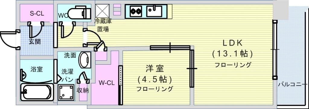 オーパスレジデンス心斎橋サウスの物件間取画像