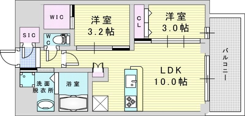 コンフォリア新大阪宮原Qの物件間取画像