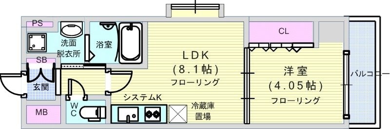 アーデン四ツ橋プライマリーワンの物件間取画像