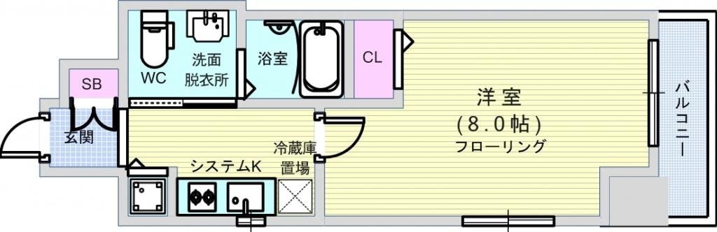 クリスタルグランツ北堀江の物件間取画像