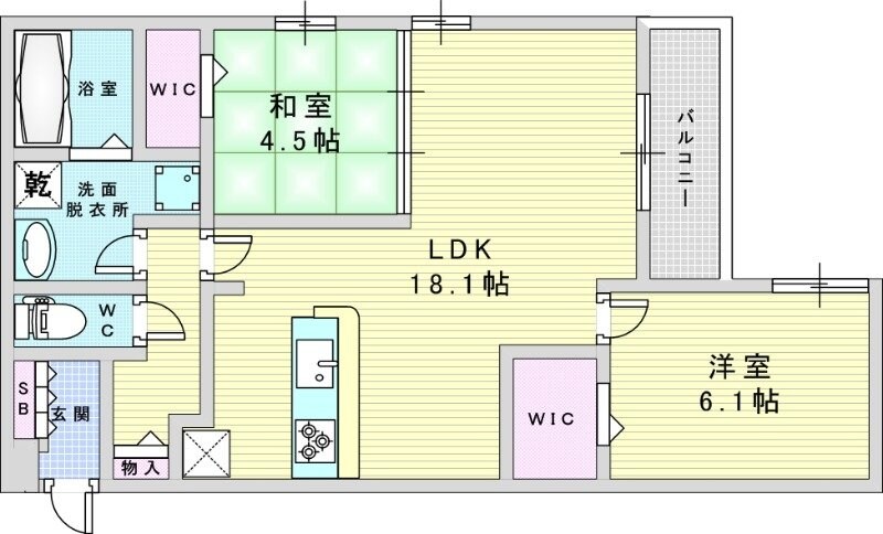 グリーンコート淡路の物件間取画像