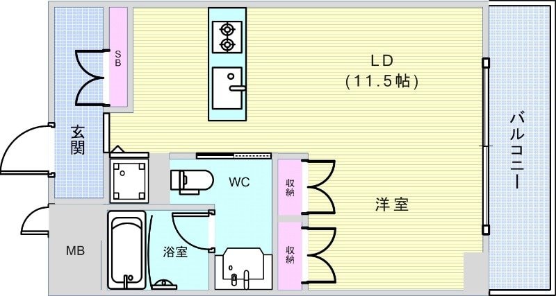 アーデンタワー南堀江の物件間取画像