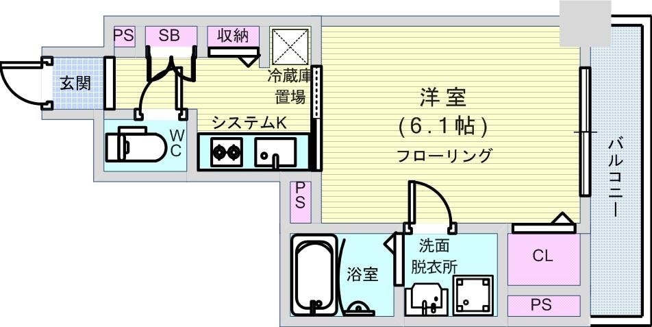 S-RESIDENCE南堀江の物件間取画像