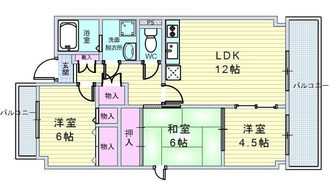 ヒルズ刀根山の物件間取画像