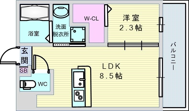 リアコート豊中岡町Ⅱの物件間取画像