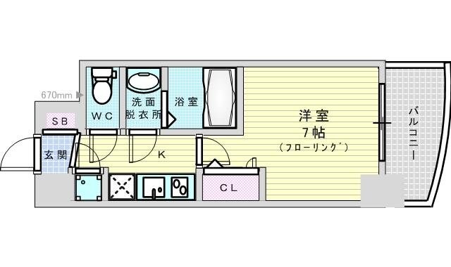 セレニテ新大阪カルムの物件間取画像