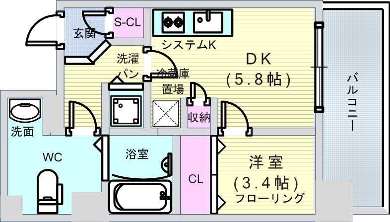 リンクハウス北堀江あみだ池の物件間取画像