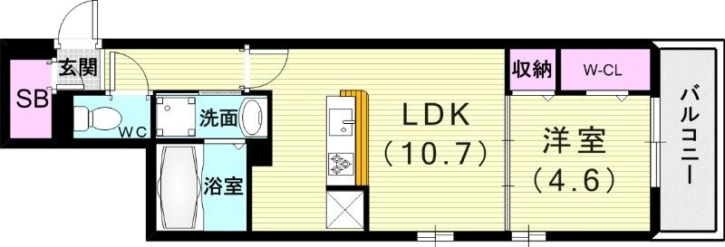 クラシスト服部天神の物件間取画像